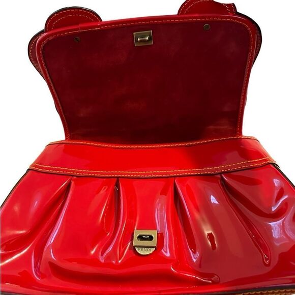 Fendi red patent leather tote - Picture 7 of 14